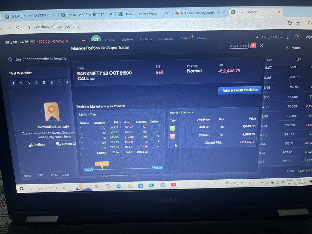 spellitbigger's tweet photo. @DhanCares @DhanHQ  who will be paying for that ? 

#dhanissue #OptionsTrading 

Exchange order 
And dhan order id has been mentioned into DMS 

KINDLY TAKE REQUIRED ACTIONS https://t.co/hFQ61x1N5s