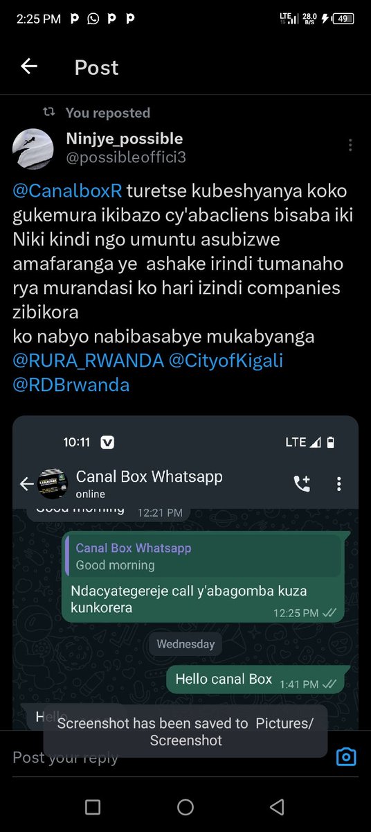 possibleoffici3's tweet photo. @CanalboxR dore Hashize amezi agera ku icyenda ntarahabwa service nishyuye ngombwa nk'umunyarwanda,kuva tariki ya 23/December/2023 .uku ni ugutesha agaciro icyuya umuntu ava ashaka amafaranga.Bayobozi b'igihugu ndasaba kurenganurwa kuko ibi birakabije https://t.co/dFhU5HGz2z