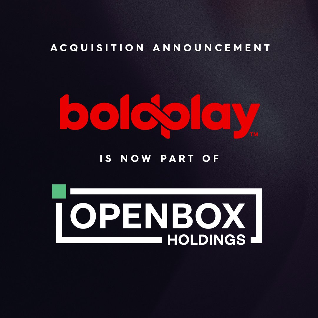 BoldplayGames's tweet photo. We’re excited to announce that Boldplay has been acquired by @OpenboxHoldings. This means we'll be bringing our innovative games, rewarding jackpots, and signature bonus spins to an even wider global audience. Stay tuned as we deliver even better top-tier iGaming experiences! https://t.co/50HjFZjvnn