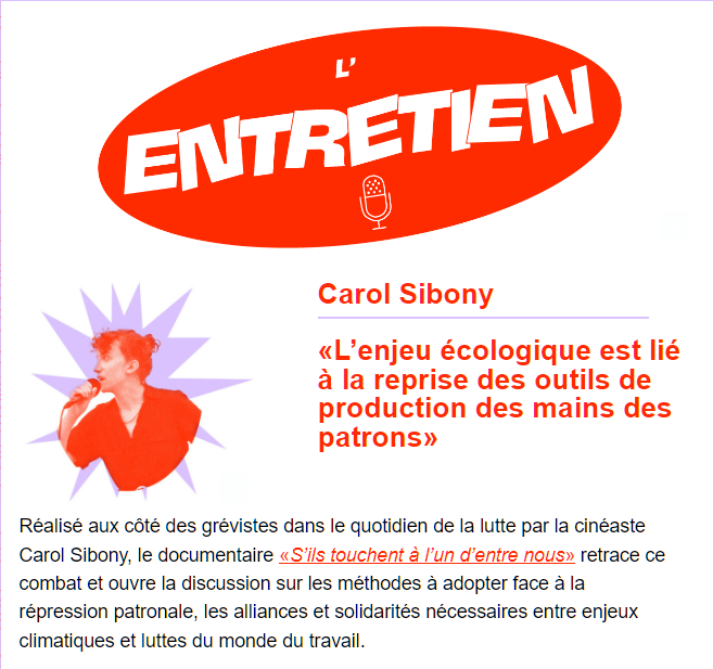 carol_aliso's tweet photo. Merci à @IsmaLeDantec pour ce bel entretien sorti aujourd'hui dans @FracasMedia  autour du film que j'ai réalisé sur la bataille de @Portac57 et de la nécessité des alliances entre mouvement ouvrier et mouvement écolo face à un patronat radicalisé !

https://t.co/WrXXJyIT6t https://t.co/WPo1uMBOqN