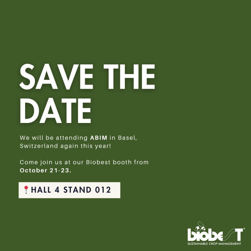 Join us at ABIM in Basel, Switzerland, from October 21-23! Visit our Biobest booth at 📍Hall 4 Stand 012. Exciting news: Biofirst's Vespiformis-System is nominated for the Bernard Blum Award for 'Best Innovative Biocontrol Product'! 🎉 See you there!