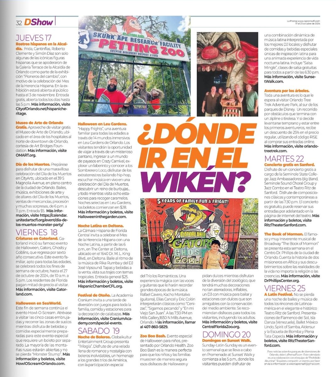 Este fin de semana está repleto de eventos - para pasarla bien sin gastar mucho. Busca hoy el calendario que aparece publicado en <a href="/prensafl/">La Prensa Orlando</a> de #Orlando de hoy.