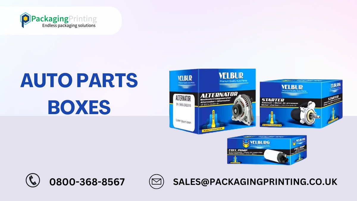 packprint_co_uk's tweet image. 🚗 Need strong, reliable packaging for auto parts? Our Custom Auto Parts Boxes are made to handle the toughest jobs. Durable, secure, and eco-friendly! 🌍#AutoPartsBoxes #CustomPackaging #DurablePackaging #UKPackaging #EcoFriendlyPackaging #AutomotivePackaging