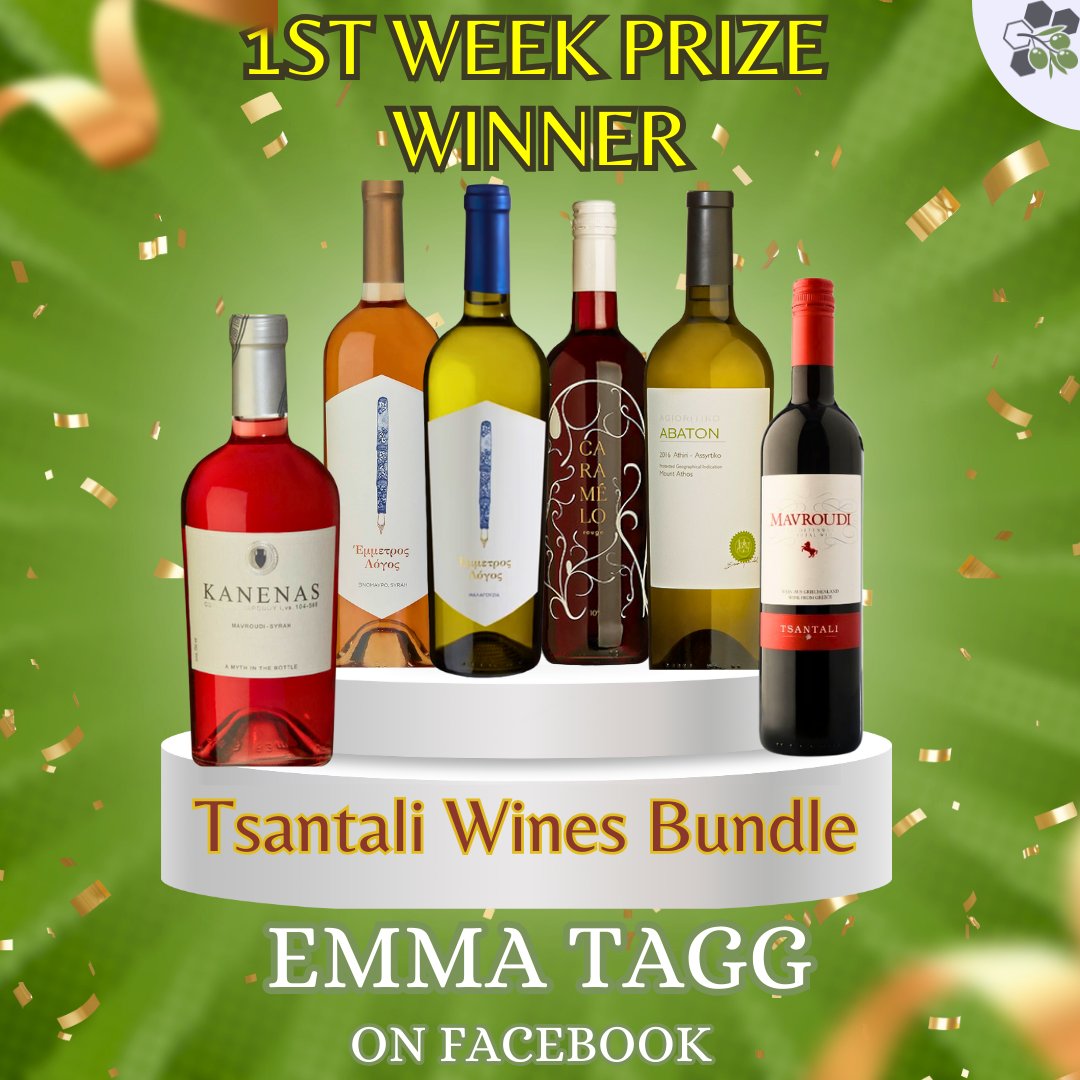 AgoraDelicacies's tweet photo. winner of the collectable wine bundle from Tsantali Winery is Emma Tagg! Congratulations Emma! 🥳

Please, get in touch with us so we can send you your wine bundle!

We still have this week's prize, a £60 voucher you can use on our e-shop! So you still have a chance to win! https://t.co/NgAvHt2u8I