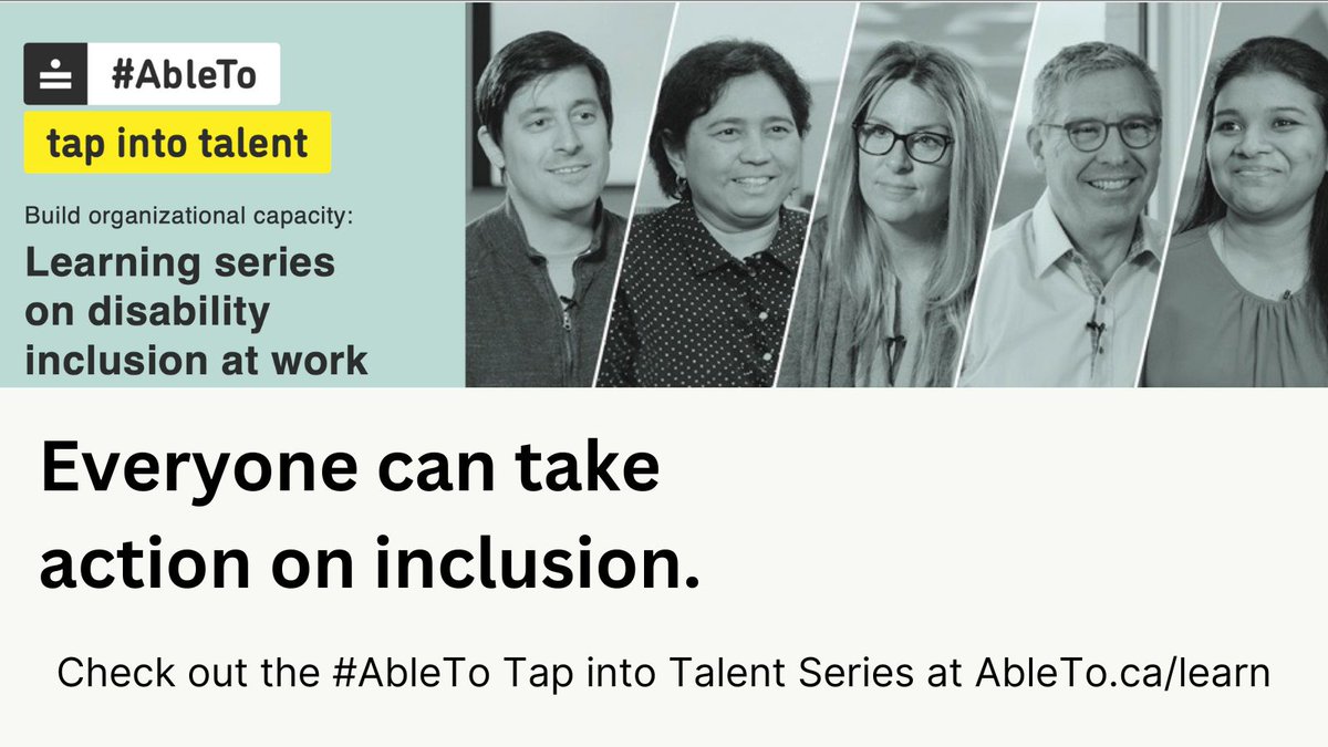CUAccessibility's tweet image. Are you an employer wanting to implement inclusive hiring and onboarding practices? This #NDEAM, make it a priority to take action on inclusion.

#AbleTo Tap into Talent is a self-guided series focused on the value of diversity inclusion in the workplace: ableto.ca/learn.