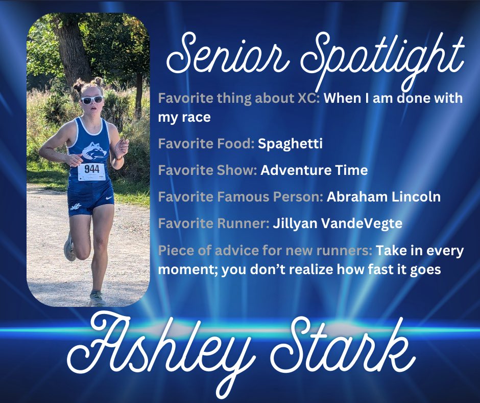Time for our final senior spotlight Ashley Stark. Congratulations on a great season and a wonderful career. Thank you for everything you have done for the program. We will miss you.