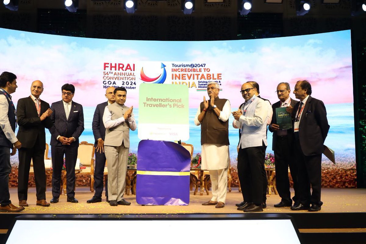 gssjodhpur's tweet photo. Pleased to launch the Visa-Tripadvisor “International Traveller’s Pick 2024” sticker at the FHRAI 54th Annual Convention in Goa yesterday. 

This curated list that showcases the best of hotels & restaurants for and by travelers visiting India is a commendable effort to highlight the appeal of our hospitality industry to tourists from across the world.