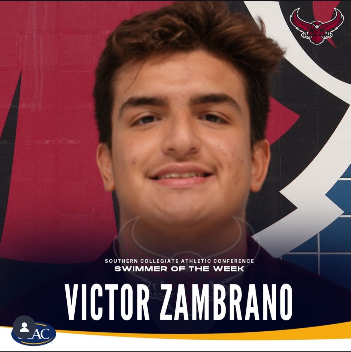Congratulations to former Steele Aquatics athlete Victor Zambrano for being selected SCAC Swimmer of the Week for McMurry University. <a href="/LinthicumJustin/">Justin Linthicum</a> <a href="/SK_Athletic/">SteeleKnightsAthletics</a> <a href="/Coach_Lehnhoff/">Coach Scott Lehnhoff</a>