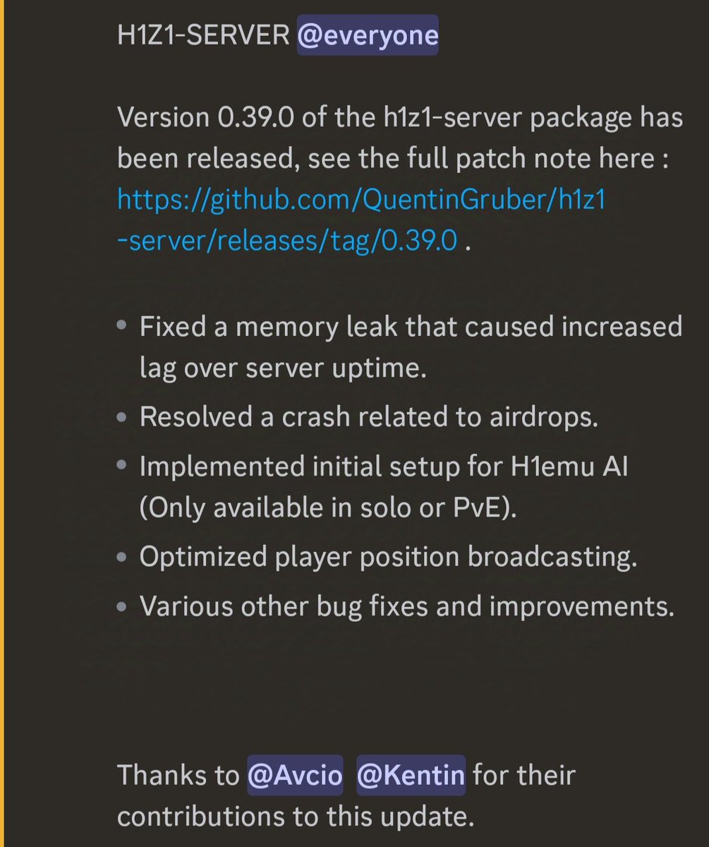 PlayH1EMU's tweet photo. Message of the day to all survivors, the client was updated with the following new features yesterday: 16/10/2024 (screenshot below). AI features is coming slowly as a initial setup to PvE and solo , have fun in game !
#H1Z1 #H1Emu #JustSurvive #BringBackJS https://t.co/wXDuJLWwDw