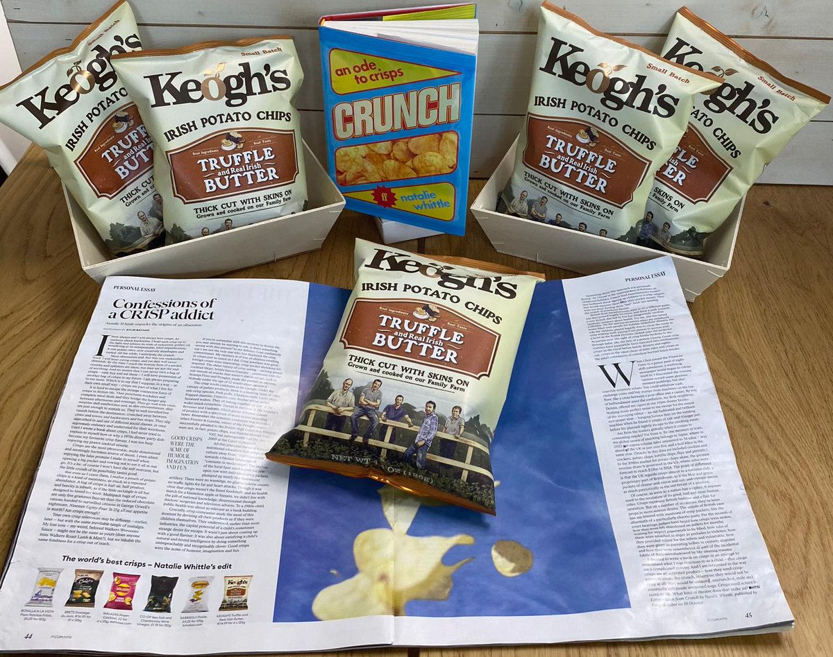 We are delighted to see our 'Truffle and Real Irish Butter' Crisps declared in the Financial Times as ‘The World’s Best Crisps’ by @NatalieWhittle. We look forward to reading her new book 'Crunch' which was released last week. 🙌🥳