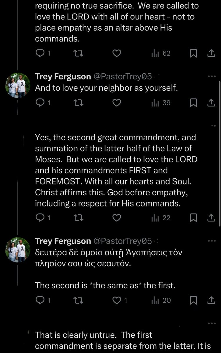 If you come away from the Bible (and the story of Jesus) with this understanding, then you have missed the gospel.

There is absolutely no room in the narrow way of Jesus for separating loving God from loving people. 

A faith that says you can has nothing worthwhile to offer.