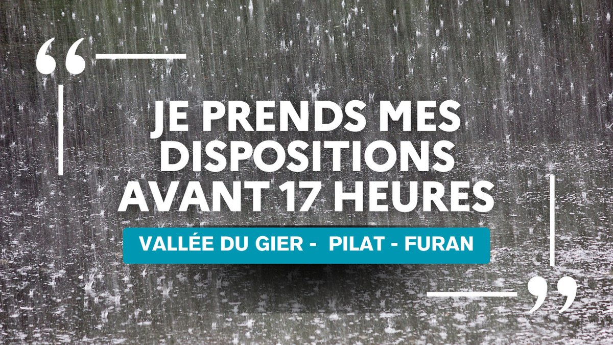 ⚠️Une forte augmentation des précipitations est attendue à partir de 18 heures ! 

➡️ Prenez vos dispositions après avoir consulté les conditions de circulation.
