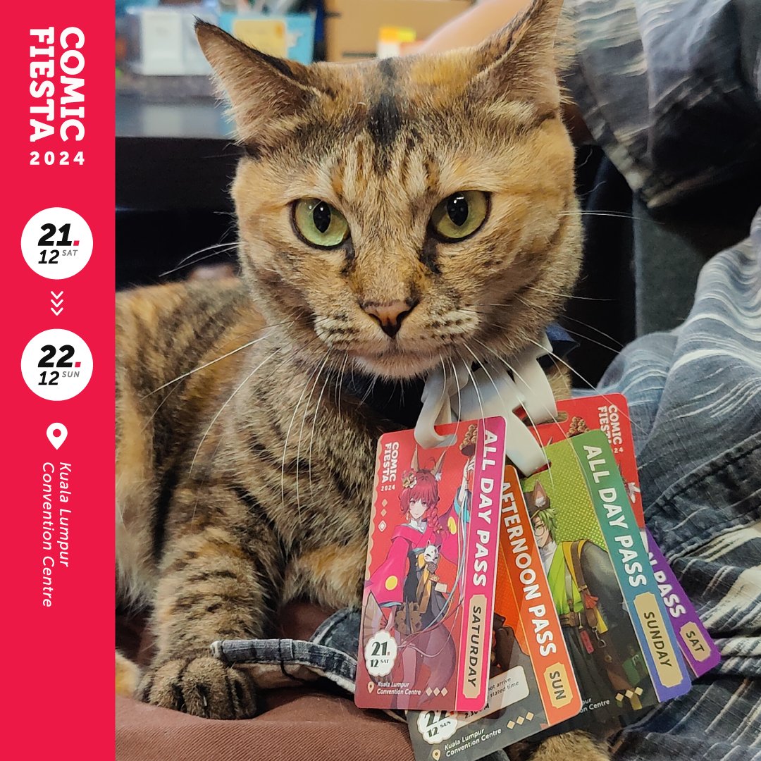 comicfiesta's tweet photo. Here are the details for the Comic Fiesta 2024 Passes!

Collectible RFID cards are back and after lengthy negotiations with our meowdel, she has agreed to make an appearance for a second time.

More info available at https://t.co/X8ViH6U5rv

#comicfiesta2024 #cf2024 https://t.co/0n3FJAMgiQ
