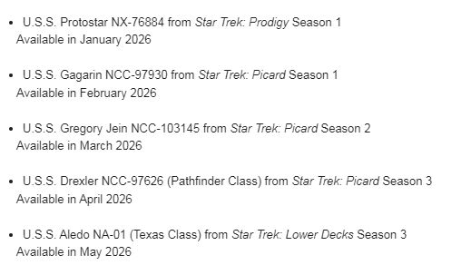 BREAKING!   

Here are the first twenty planned #StarTrek model starship releases coming from FanHome, starting with the USS Titan and including ships from #StarTrekPicard, #StrangeNewWorlds, #LowerDecks, and #StarTrekProdigy
