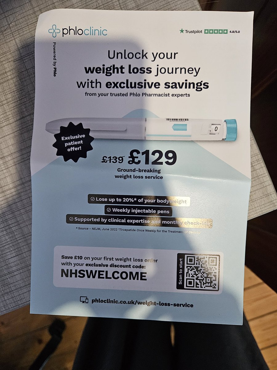 barnet_eve's tweet photo. TW: weight loss

Deeply disappointed that @WeArePhlo considered it appropriate to indiscriminately place this ad in with medication (which in this case includes both antidepressants and stimulant medication known to cause undesired weight loss) delivered to patients. (1/2) https://t.co/gB1PiCT5Yj