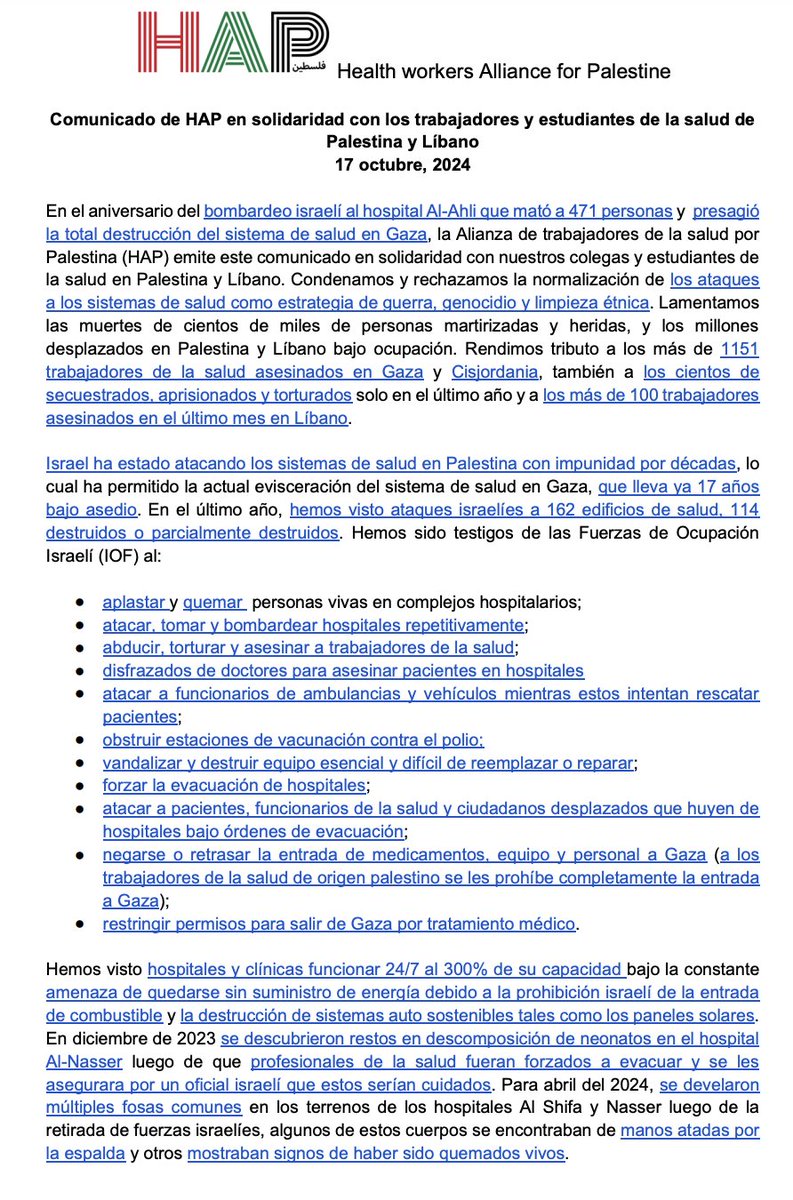 Health Workers Alliance for Palestine tweet media