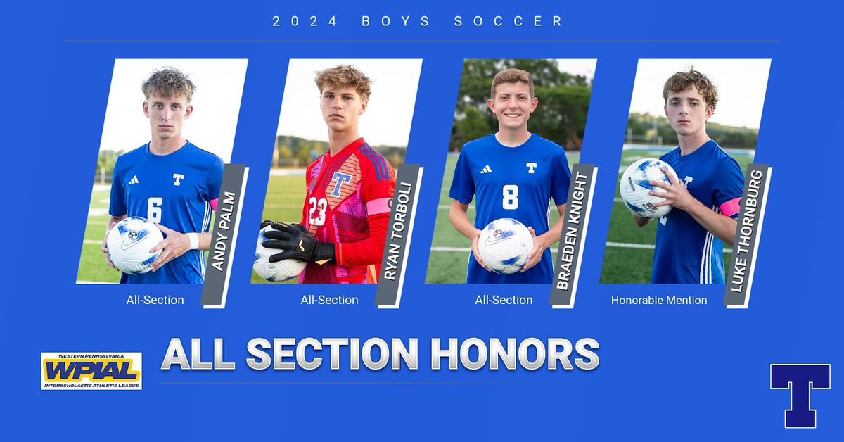 Congratulations to our Boys Soccer All Section award recipients. Senior Andy Palm, Senior Ryan Torboli, and Senior Braeden Knight earn All-Section. Senior Luke Thornburg earns Honorable mention! #itsagreatdaytobeahiller