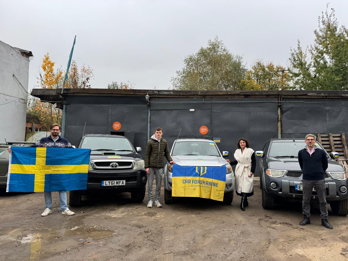 carforukraine's tweet photo. Evening date with Toyota Lux turned into a powerful frontline addition! 🙌🏼

Three more amazing vehicles have joined our fleet to support the Ukrainian military:

🚗 Ari from Sweden donated his second car – a sturdy Toyota Hilux.

🚙 Antoine from France drove his Mitsubishi L200 all the way here to help our soldiers.

🚐 The Paska Family, who donate regularly, brought us a Ford Ranger. This time, Oleh and Maria joined in to mark another milestone in their support.

We’re getting these cars ready for frontline duty, and you can help us keep going - https://t.co/4n0TnV4ghN 

#SupportUkraine #CarsForUkraine #FrontlineHeroes #DonateForUkraine
