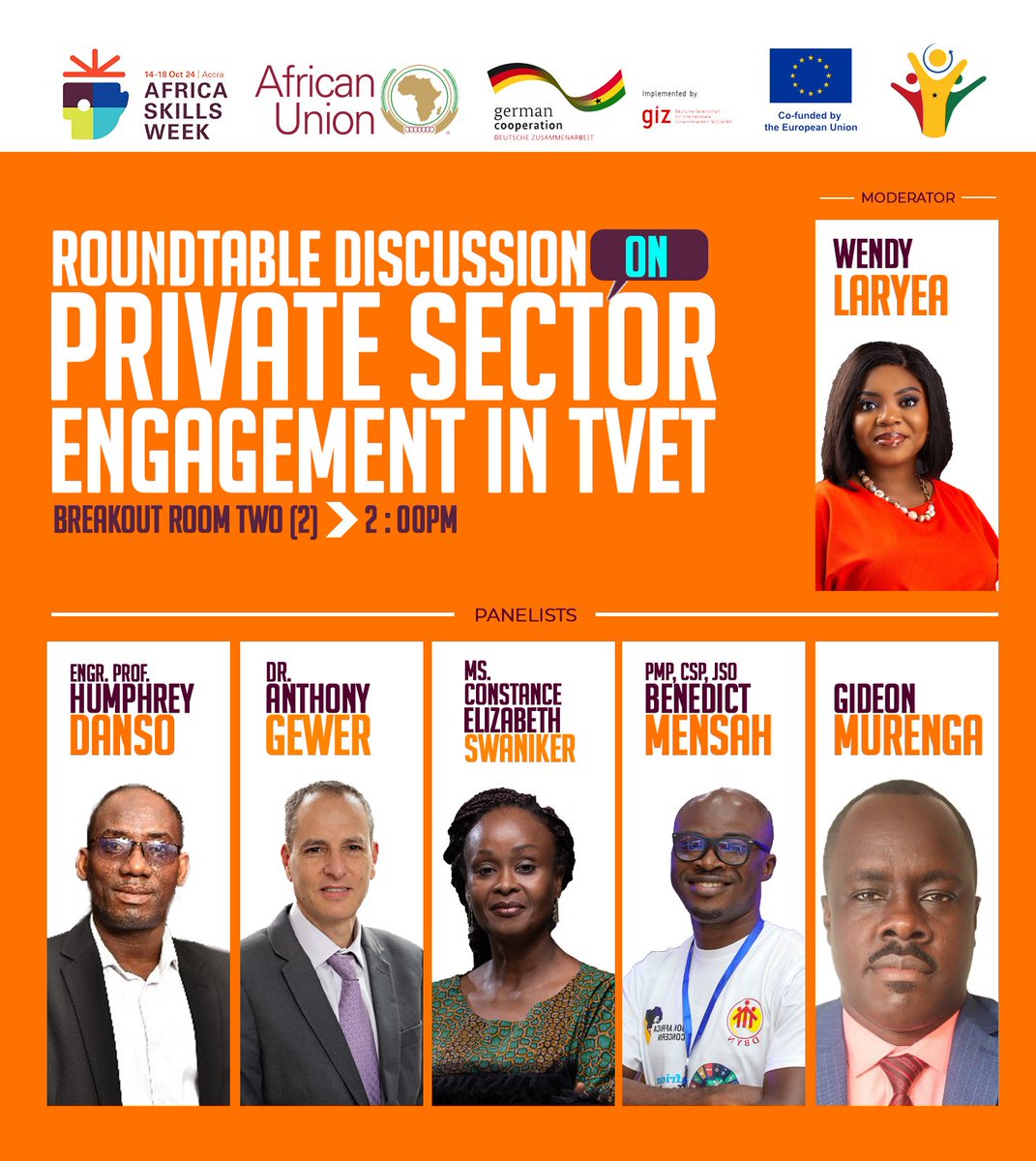 w_laryea's tweet photo. Honoured to moderate the Roundtable on Private Sector Engagement in TVET during #AfricaSkillsWeek2024, hosted by the Government of Ghana and organized by the African Union. We’re discussing how to align education with industry needs to drive Africa’s growth.
@_AfricanUnion https://t.co/WugHcxrdLP