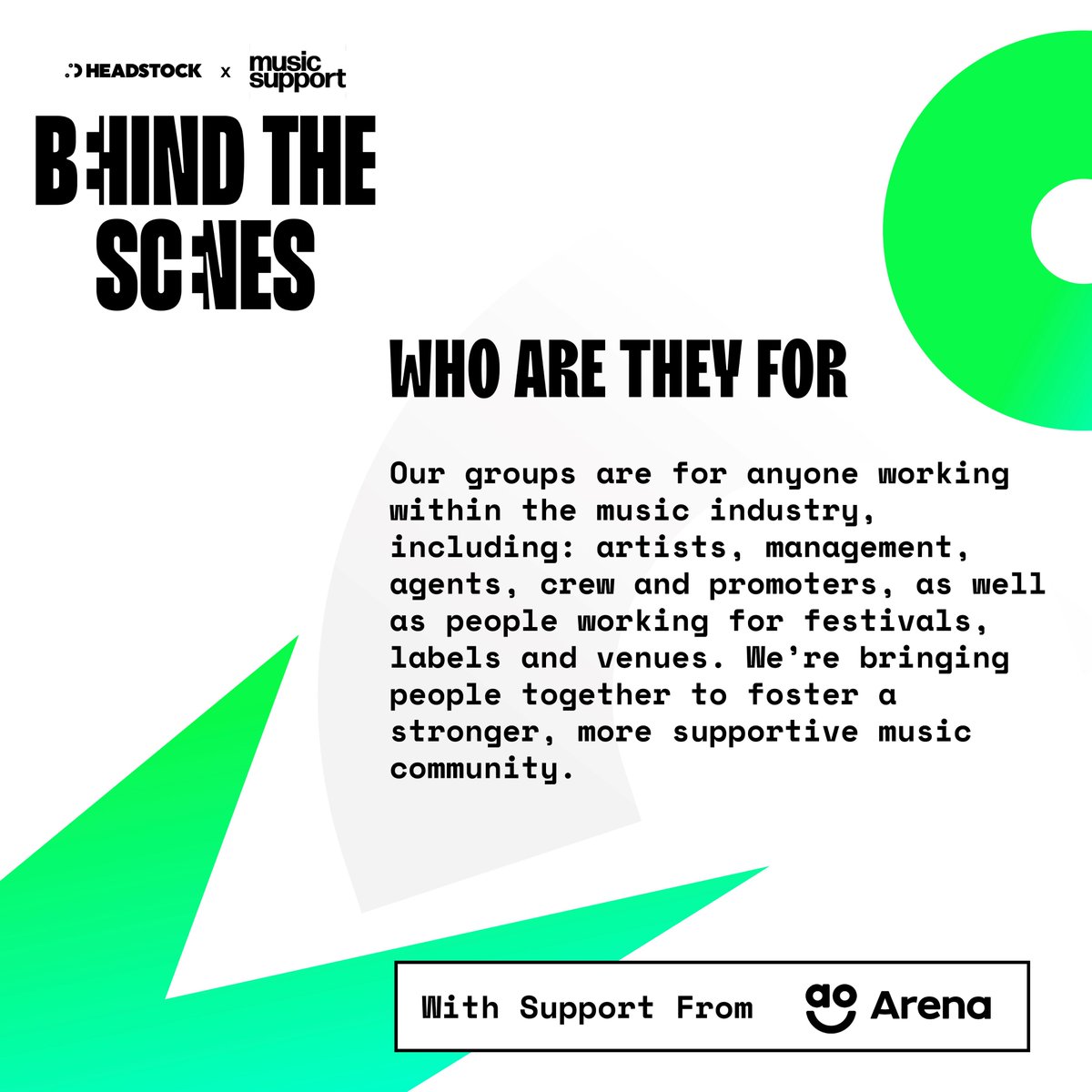 Musicsupport_uk's tweet photo. We're pleased to announce a collaboration with @HeadstockUK on a series of support groups for industry peers. HUGE thanks to @AOArena for supporting this important initative &amp; the amazing Manchester venues for hosting. Find out more &amp; apply  https://t.co/QIh3J2ptUo (Pls RT 🙏) https://t.co/PSNo9bqOar