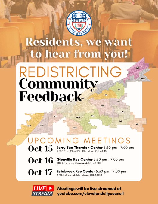 Jenny Spencer (@jennyspencercle) on Twitter photo REMINDER - <a href="/CleCityCouncil/">CleCityCouncil</a> redistricting meetings continue tonight. I'll be there at Estabrook. For those who aren't able to attend in person, these meetings are being recorded and livestreamed at youtube.com/user/cleveland… REMINDER - <a href="/CleCityCouncil/">CleCityCouncil</a> redistricting meetings continue tonight. I'll be there at Estabrook. For those who aren't able to attend in person, these meetings are being recorded and livestreamed at youtube.com/user/cleveland…