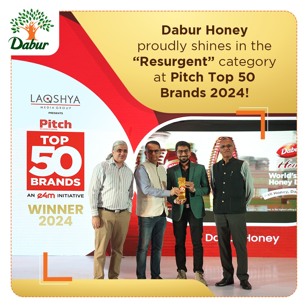 DaburIndia's tweet photo. Sweet success for Dabur Honey!🏆
We’re beyond thrilled at our most loved health supplement @DaburHoney_Ind being listed as a “Resurgent” brand at the Pitch Top 50 Brands 2024 awards.
Here’s to our journey of excellence and a healthier tomorrow!

#Dabur #Awards #Top50Brands https://t.co/y1qv4q5YV3