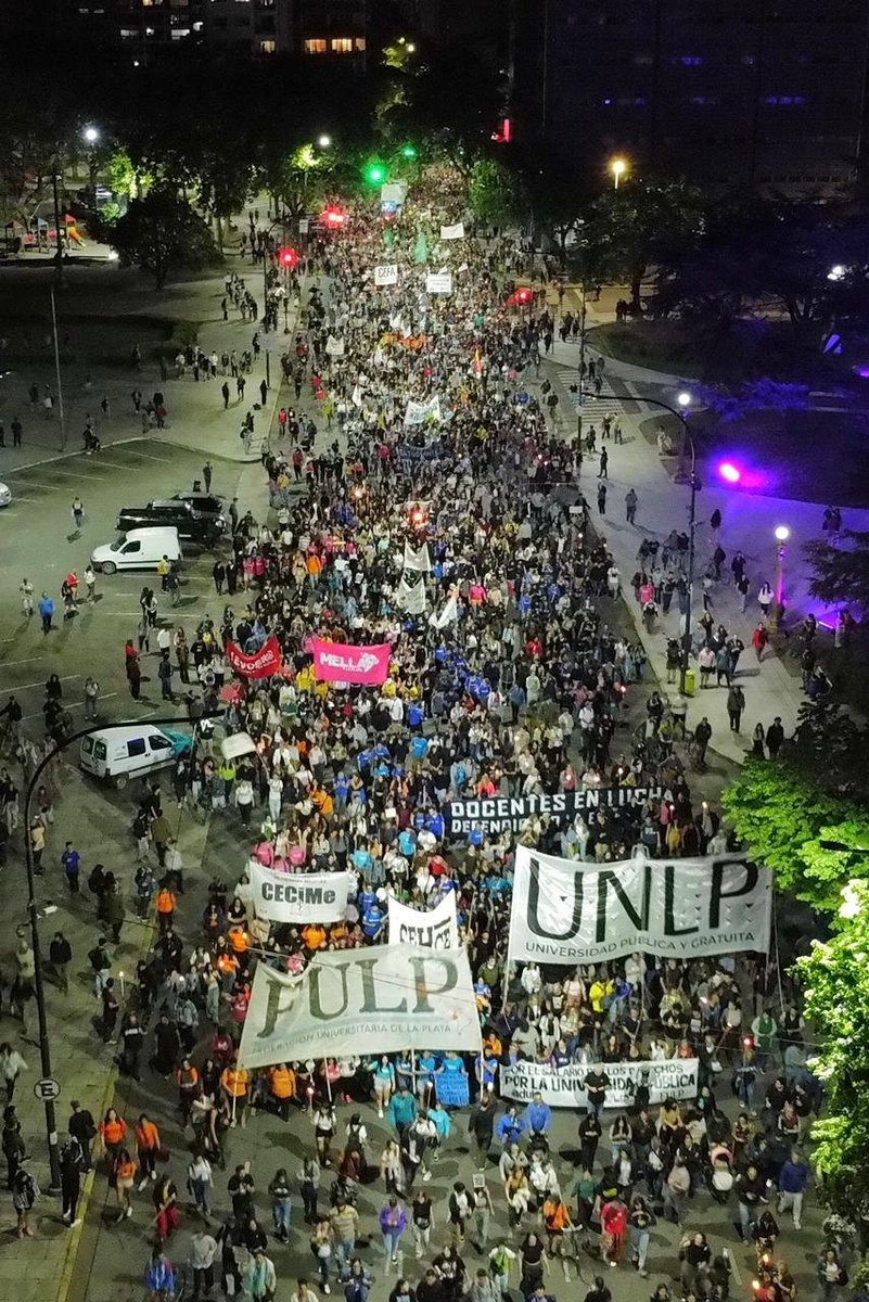 myriambregman's tweet photo. Ayer en La Plata se realizó la movilización universitaria más grande en muchísimos años. La juventud defiende la educación pública y emociona❤️✊. https://t.co/rC5rfCCvI4