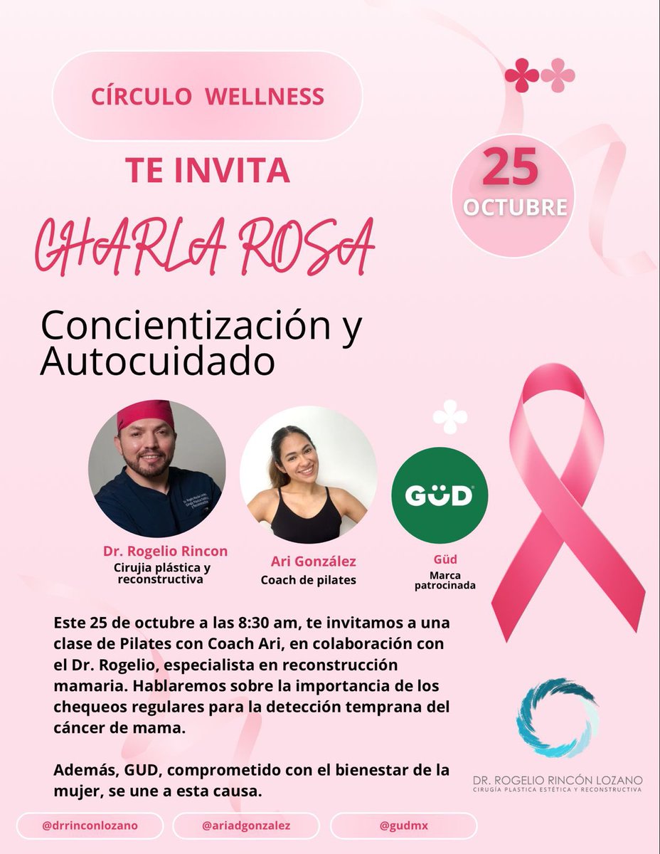 Mes Rosa en <a href="/wild/">CSGOWild</a>&amp;wellness! Este próximo 25 de octubre a las 830 am estaré participando de la clase de pilates y ofreciendo una plática del proceso de reconstrucción mamaria. 

#wildandwellness #messrosa #CancerAwareness #CancerDeMama #pilates #checkup