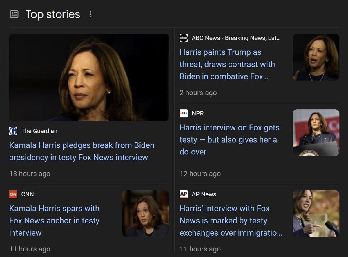 zychj's tweet image. "testy" "testy" "testy" "testy"

Who is telling all these news outlets what to say?

#HarrisWalz #FoxInterview #thursdaymorning #testy