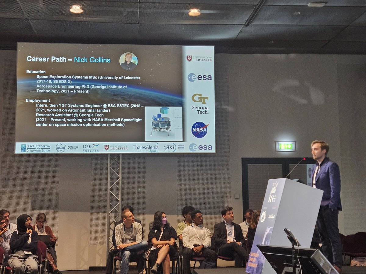 SpaceParkLeic's tweet photo. The impact of MSc Space Exploration Systems programme @uniofleicester is on show @IAC2024.

Students can take part in an international project with @PoliTOnews &amp; @ISAE_officiel forming teams to work on space exploration research.

Find out more ⤵️
https://t.co/cvcX9Z4rXS https://t.co/hXy8NhI3Xf