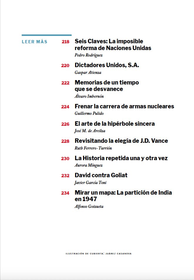 PolExt's tweet photo. 🔍 Un recorrido por el índice completo, con las firmas de:
@CarlosMalamud @angelesespinosa @JmrRobles @OAWestad @Cinzia_Bianco @sancheztapiaf @MatiasSpektor @IAlvarezOssorio @EroComfort @SuzanneNossel @PedroRodriguezW @alvaro_ims @will_pulido @joseareilza @ruthferrero_ https://t.co/O7Luxdc2u0