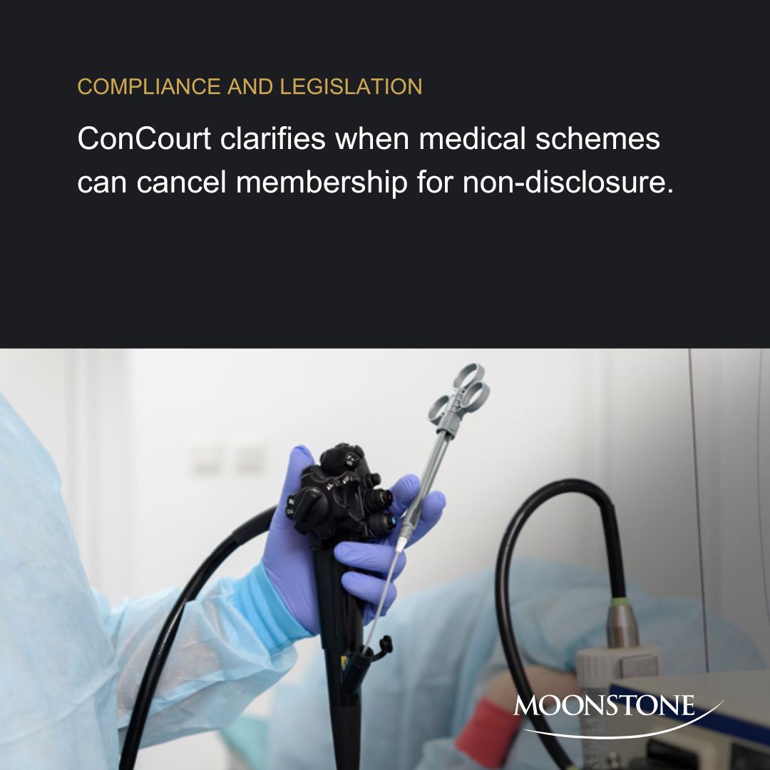 MoonstoneInfo's tweet image. Big win for members: ConCourt clarifies rules on medical scheme non-disclosure.

Read more: buff.ly/3NuAJw0 

#ConstitutionalCourt #CouncilforMedicalSchemes #diagnosticprocedures #insurancelaw #materiality #materialnondisclosure #medicalcondition #medicalschemes