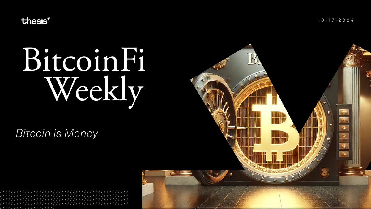 thesis_co's tweet photo. Welcome to this week’s edition of BitcoinFi Weekly!

While cash may inflate everything around us, Bitcoin strips away the noise and focuses on what truly matters: value.

Here's what’s shaping Bitcoin this week 👇