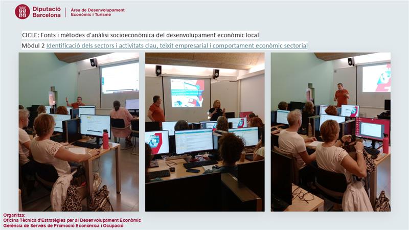 economieslocals's tweet photo. 👉L’Oficina d'Estratègies de Desenvolupament Econòmic realitza avui el Mòdul 2 Identificació dels sectors i activitats clau, teixit empresarial i comportament econòmic sectorial, amb el docent @dmorenol d’@activaprospect.

👌4 mòduls adreçats als #enslocals que formen part d’un itinerari formatiu dedicat a les fonts i mètodes d'anàlisi socioeconòmica del desenvolupament econòmic local i on s’avalua l’aprenentatge.

#BAF2024