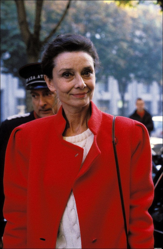 Audrey Hepburn photographed in Paris, 1985