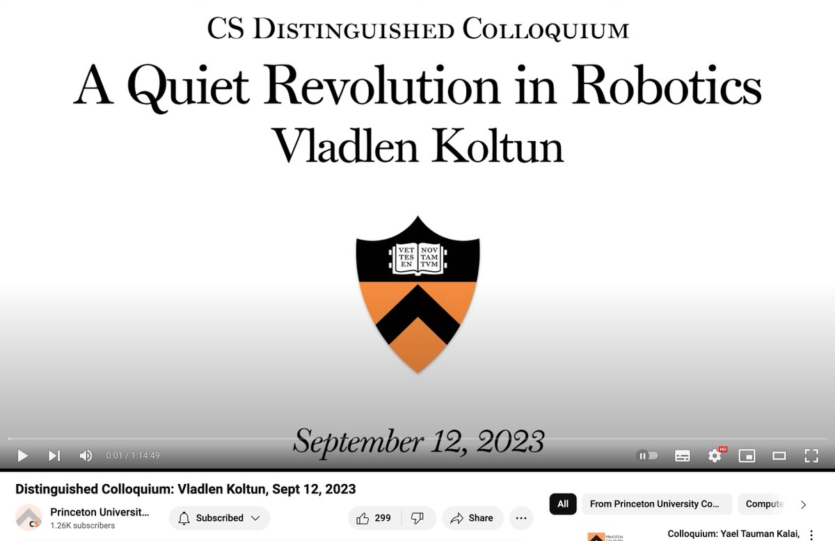 chrisoffner3d's tweet image. Vladlen Koltun speaks of a &quot;Quiet Revolution in Robotics&quot; thanks to better simulations. The more accurately we can simulate the real world, the better our models trained on synthetic/simulated data will perform in it. For CV, the best simulation is physically based rendering.