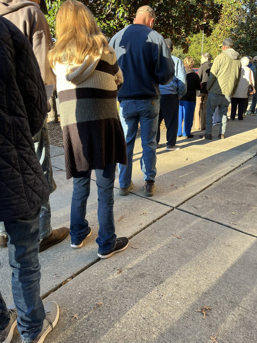 chrisfrye's tweet photo. 8:37am - October 17th 2024.  Newton, NC. Early voting has begun. In line.  Let’s do this. https://t.co/hkJJ4FldTQ