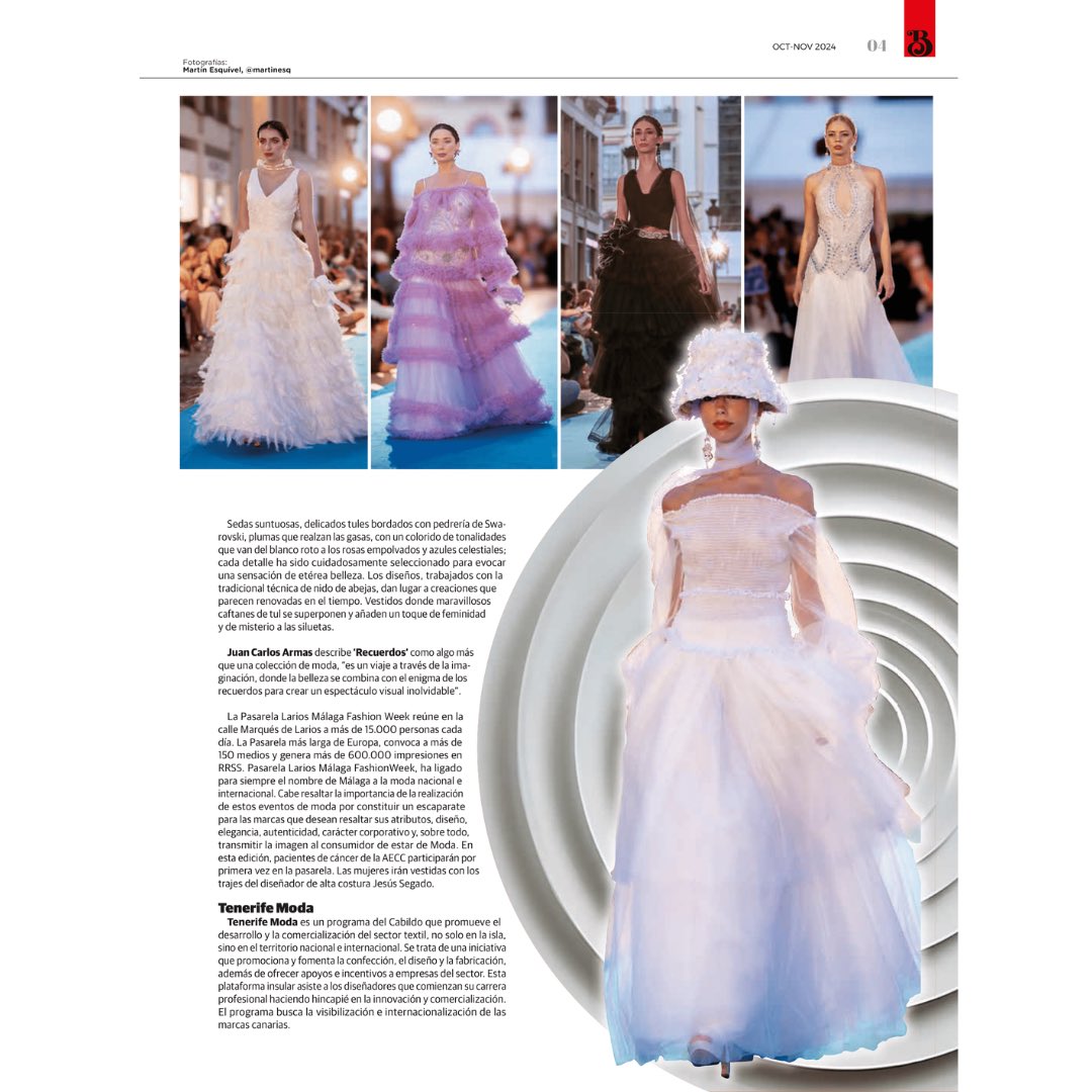 tenerifemoda's tweet photo. Juan Carlos Armas Design ha inaugurado con su colección ‘Recuerdos’ la pasarela de moda más larga de Europa: Larios Málaga Fashion Week💙
👏🏼Desde #TenerifeModa queremos felicitar a la firma por este increíble desfile.
#ModaTenerife #ModaCanarias #Larios https://t.co/nqFUUzFcYM