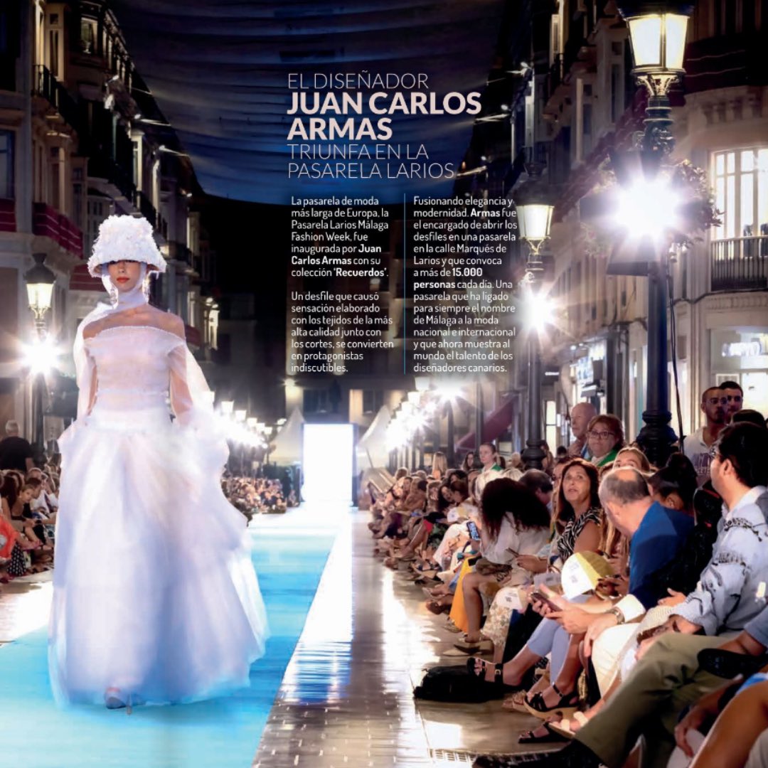 tenerifemoda's tweet photo. Juan Carlos Armas Design ha inaugurado con su colección ‘Recuerdos’ la pasarela de moda más larga de Europa: Larios Málaga Fashion Week💙
👏🏼Desde #TenerifeModa queremos felicitar a la firma por este increíble desfile.
#ModaTenerife #ModaCanarias #Larios https://t.co/nqFUUzFcYM
