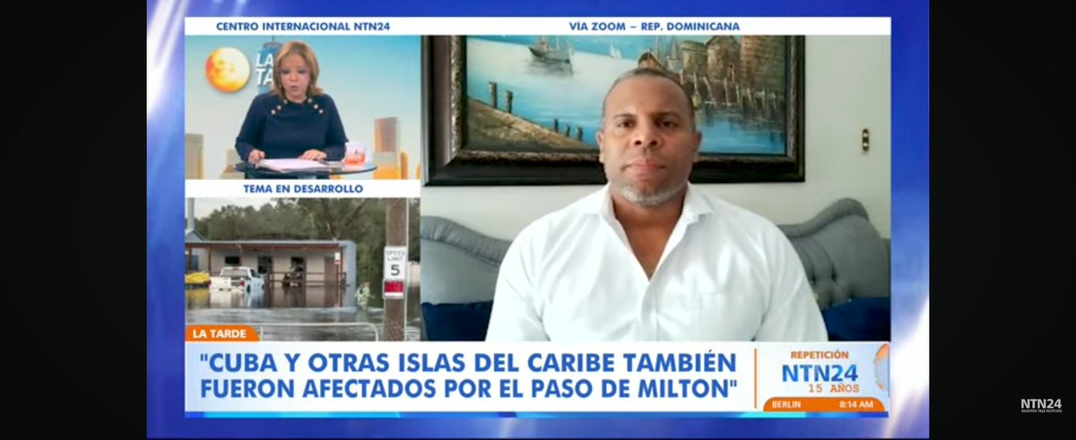 <a href="/LaTardeNTN/">La Tarde</a> Gracias por la oportunidad de permitirme orientar en esos dias complicados que suelen tener algunos ciudadanos con los eventos Atmosfèrico.<a href="/NTN24/">NTN24</a> <a href="/LaNocheNTN24/">La Noche NTN24</a>