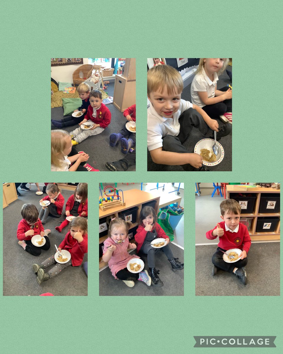 MeithrinYDS's tweet photo. Yr wythnos yma rydym wedi paratoi a bwyta crymb afal 🍎 🍏 
This week we have been preparing and eating apple crumble 🍏🍎 https://t.co/ZPuD8bvwkS