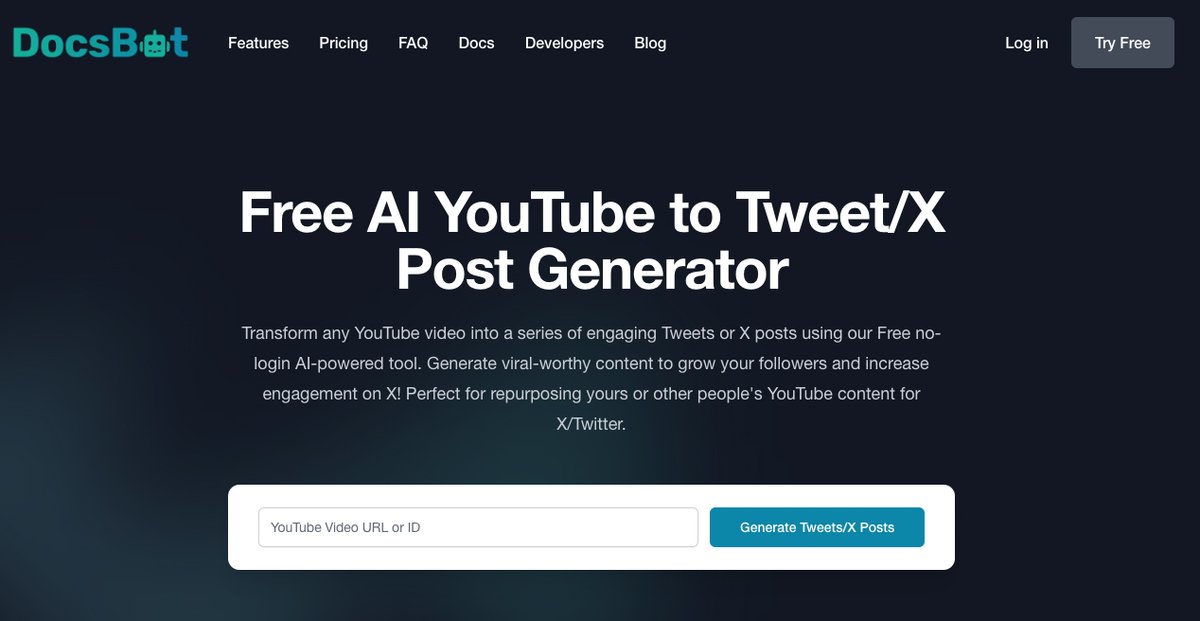 ¿Conocéis este Generador gratuito con IA: YouTube para Tweet/X Post? 🤖 

🎬 Transforma un vídeo de YouTube en una serie de Tweets o publicaciones para X utilizando esta herramienta gratuita impulsada por IA sin necesidad de registrarse. 

#youtube #ia #x #Twitter 

👇 SIGUE
