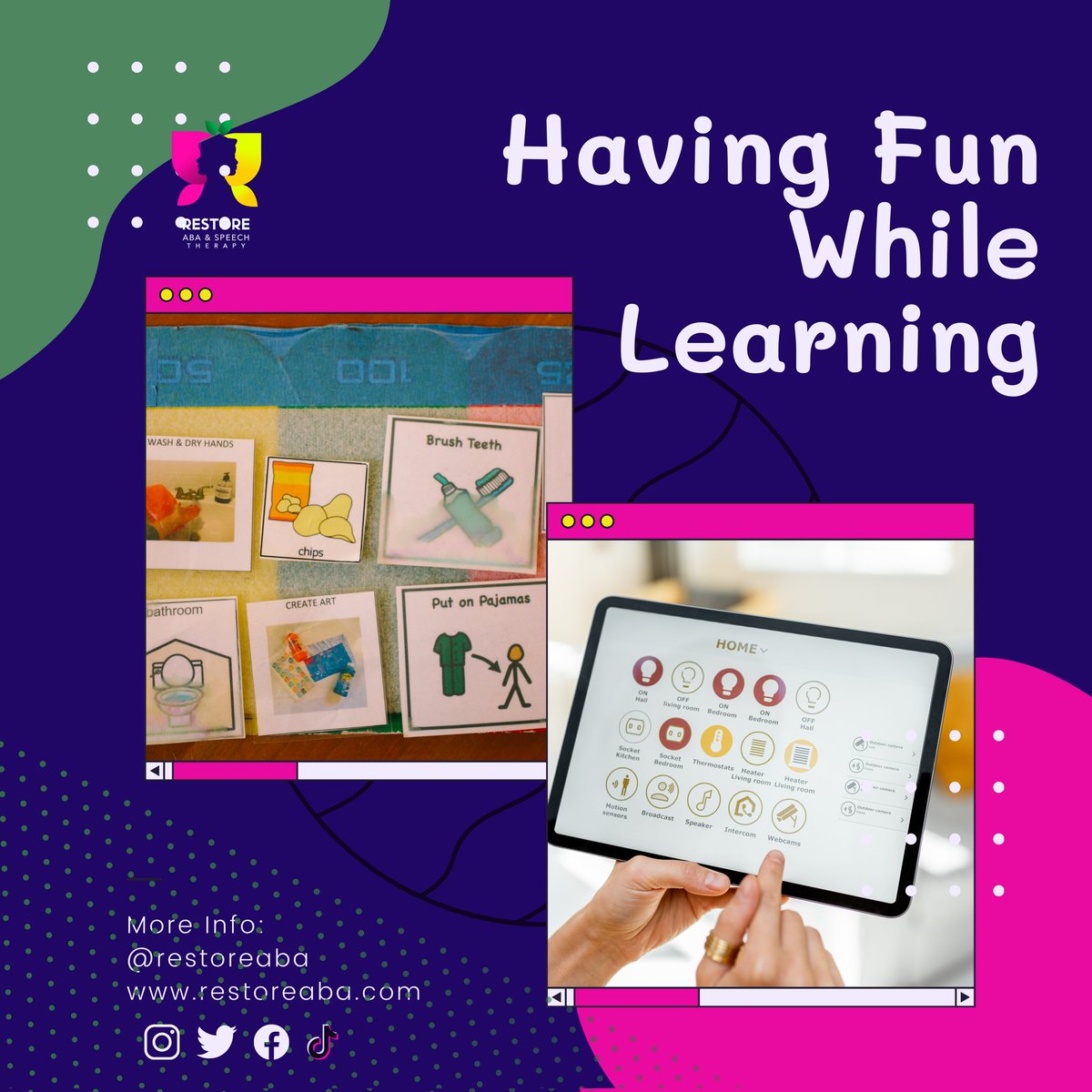 Restoreaba's tweet image. At Restore ABA, we believe in making education enjoyable and engaging for autistic children. 
Our personalized ABA therapy helps them acquire essential skills while having a blast. Watch as they explore new concepts, develop communication abilities, and build confidence.#Autism