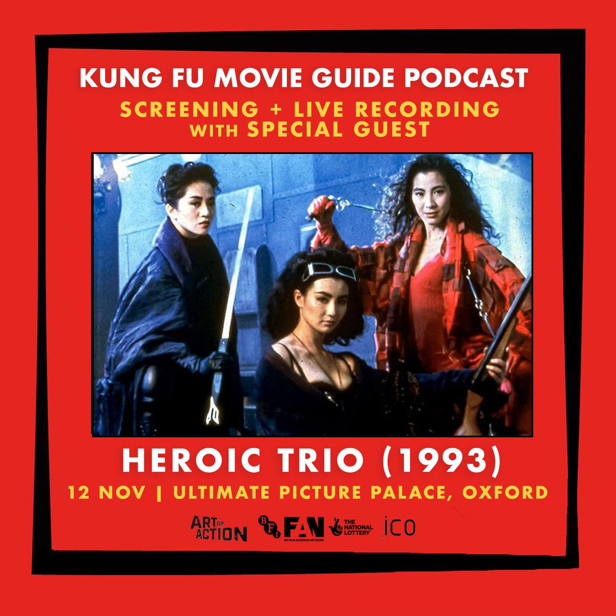 KFMovieGuide's tweet photo. Full listings below...
7 Nov: #DragonInn; Depot, Lewes; https://t.co/ZdCElneuet
12 Nov: #HeroicTrio; UPP Cinema, Oxford; https://t.co/CO7Hx20MEr
19 Nov: #DrunkenMaster; Gulbenkian, Canterbury; https://t.co/JQ8PeLT38y
21 Nov: #HardTarget; Nova, Woking; https://t.co/ivLfcMpYmu https://t.co/2bWWNUkdp3