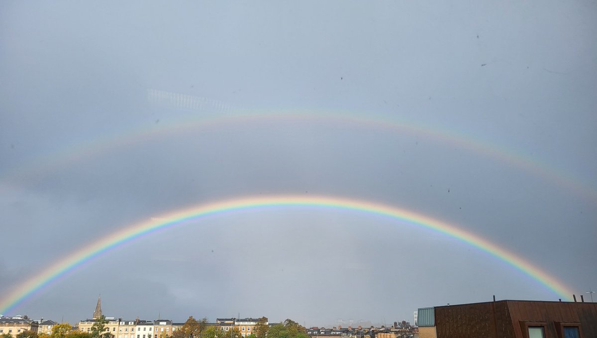 Stunning rainbow (or two!) - view from office window right now ❤️ #Glasgow