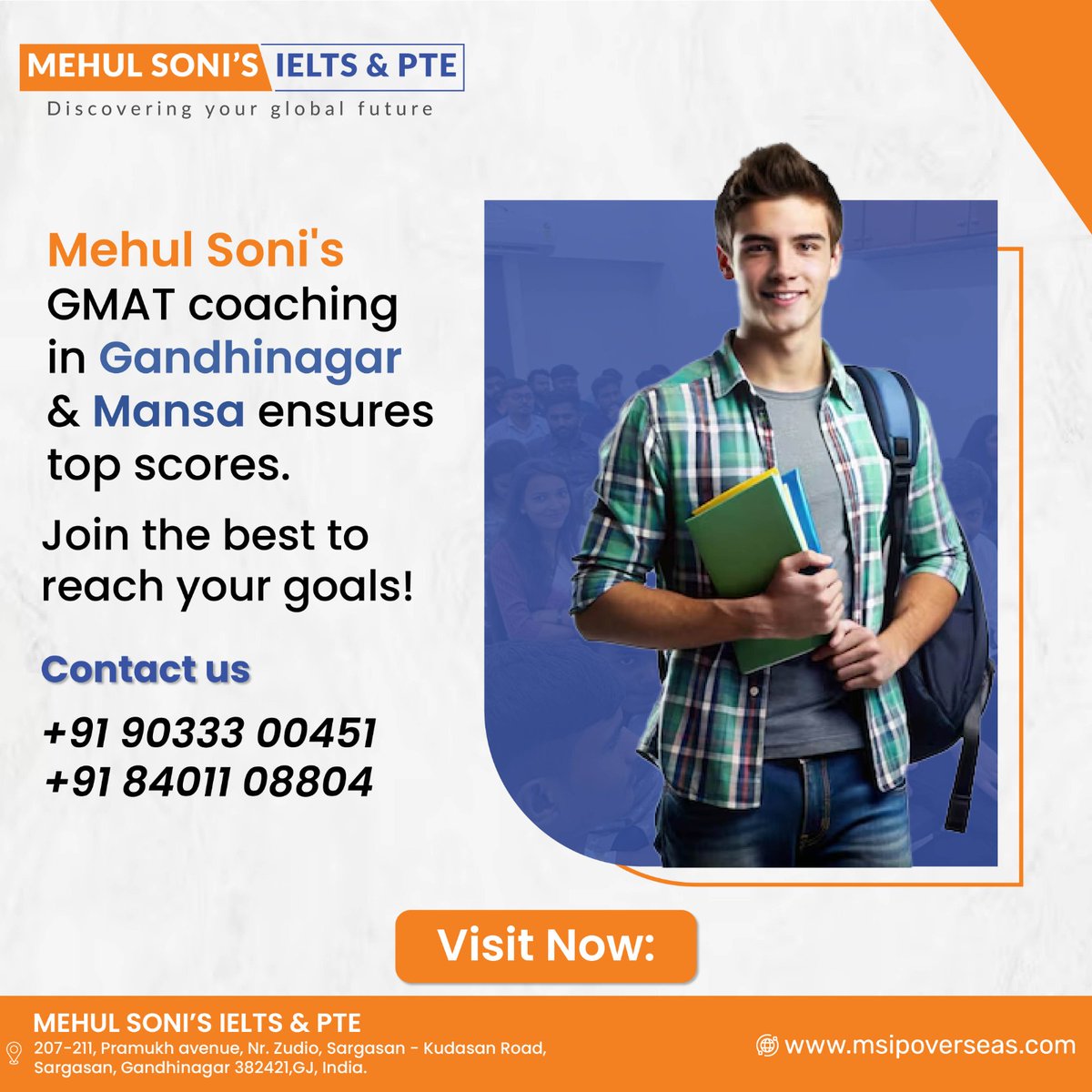 msipoverseas's tweet photo. Achieve your dream GMAT score with Mehul Soni's coaching in Gandhinagar and Mansa! Get expert guidance and personalized study plans to reach your goals. Join us today and start your journey to success!

#MSIP #mehulsoniielts #GMAT #Coaching #MehulSoni #Gandhinagar #Mansa https://t.co/eZ79nJQWlV
