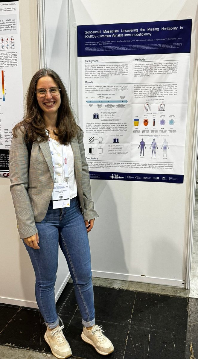 Immunologia Hospital Vall d'Hebron (@immuno_huvh) on Twitter photo 🧬Continuem a l'ESID2024
Janire Perurena, facultativa d’<a href="/Immuno_HUVH/">Immunologia Hospital Vall d'Hebron</a> presenta el pòster “Gonosomal Mosaicism Uncovering the Missing Heritability in IKAROS-Common Variable Immunodeficiency” <a href="/l/">I have but one letter. It is L</a>’ESID 2024 Immunodeficiencies Meeting, Marseille @SCImmumologia <a href="/vallhebron/">Vall d'Hebron</a> <a href="/VHIR/">chocomint</a> 🧬Continuem a l'ESID2024
Janire Perurena, facultativa d’<a href="/Immuno_HUVH/">Immunologia Hospital Vall d'Hebron</a> presenta el pòster “Gonosomal Mosaicism Uncovering the Missing Heritability in IKAROS-Common Variable Immunodeficiency” <a href="/l/">I have but one letter. It is L</a>’ESID 2024 Immunodeficiencies Meeting, Marseille @SCImmumologia <a href="/vallhebron/">Vall d'Hebron</a> <a href="/VHIR/">chocomint</a>