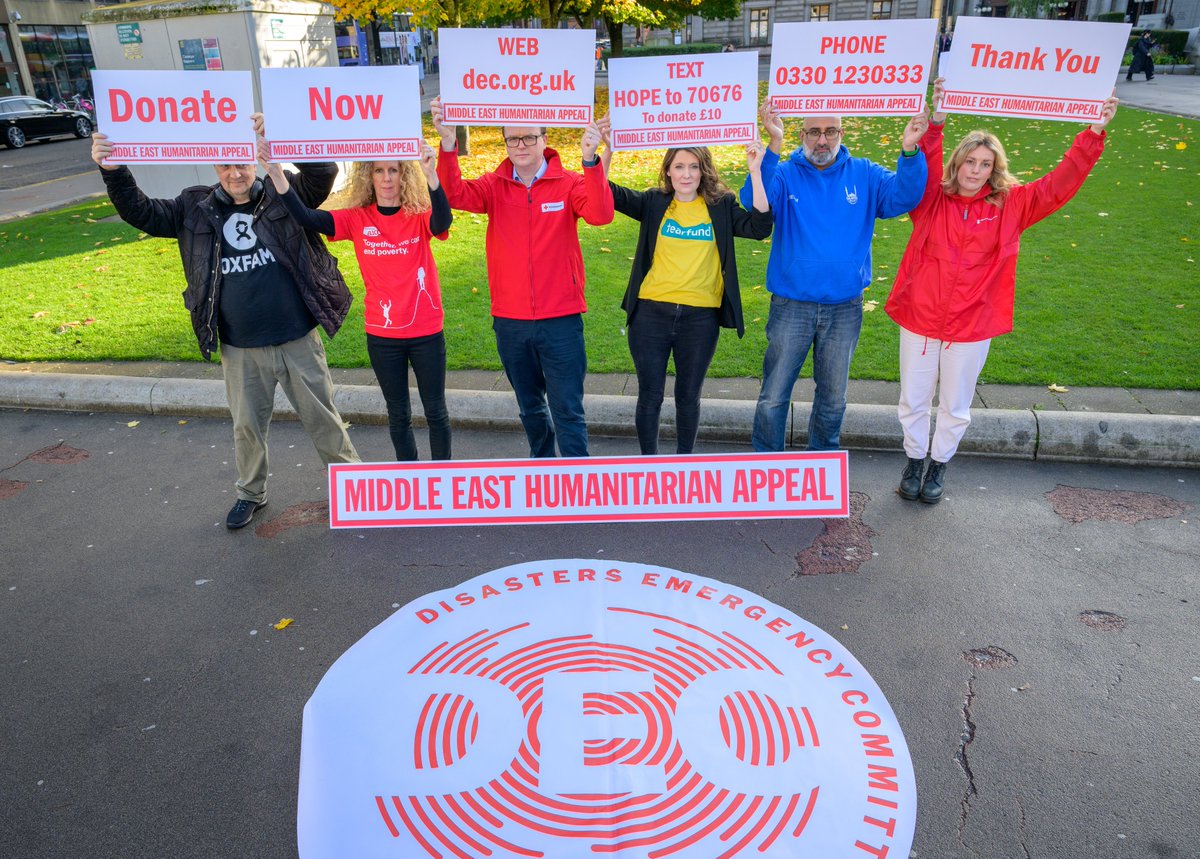 The six Scottish charities which make up the Disasters Emergency Committee in Scotland kickstarted the launch of the Middle East Humanitarian Appeal in George Sq. in Glasgow today.

For more info and to donate see:
bit.ly/MiddleEastHuma…