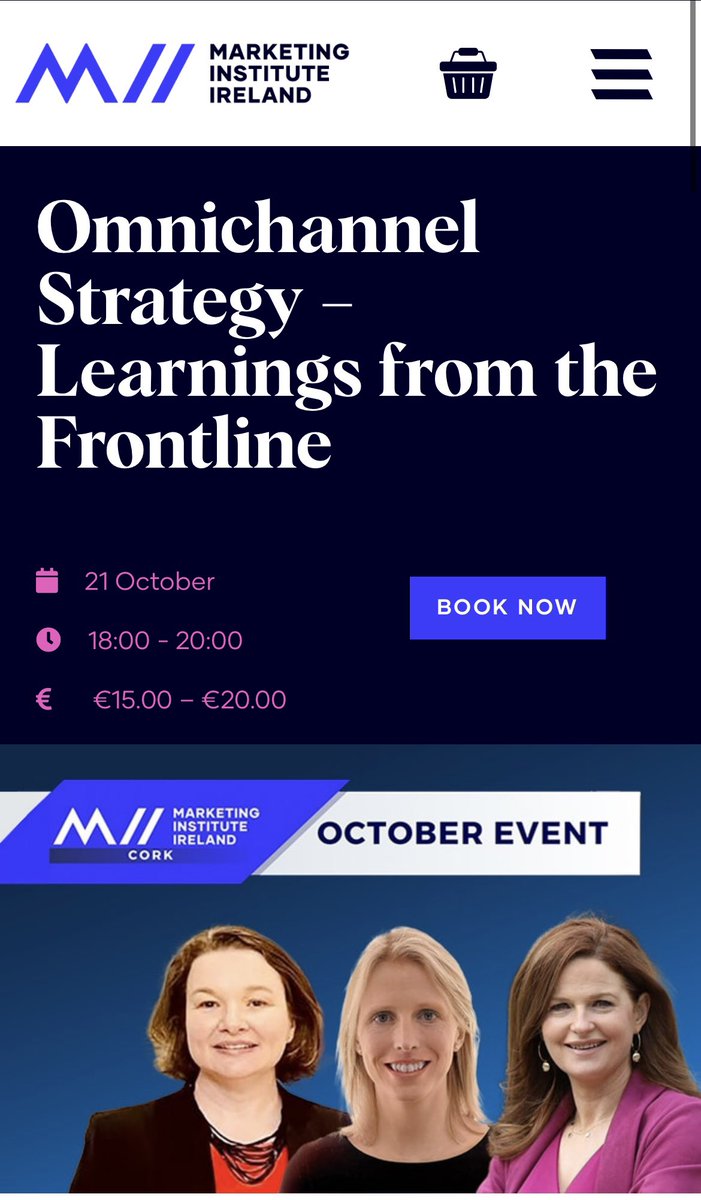Real Insights (@real_insights) on Twitter photo Selling Fast! Get your ticket here: mii.ie/marketing-even…
Sure to be a lively discussion & insights around all things Omnichannel & plenty of opps to ask questions from leading experts moderated by our MD Colette Quinn.
Pls share, hope 2 see you there 💫
<a href="/MiiIreland/">Marketing Institute Ireland</a> #miicork Selling Fast! Get your ticket here: mii.ie/marketing-even…
Sure to be a lively discussion & insights around all things Omnichannel & plenty of opps to ask questions from leading experts moderated by our MD Colette Quinn.
Pls share, hope 2 see you there 💫
<a href="/MiiIreland/">Marketing Institute Ireland</a> #miicork