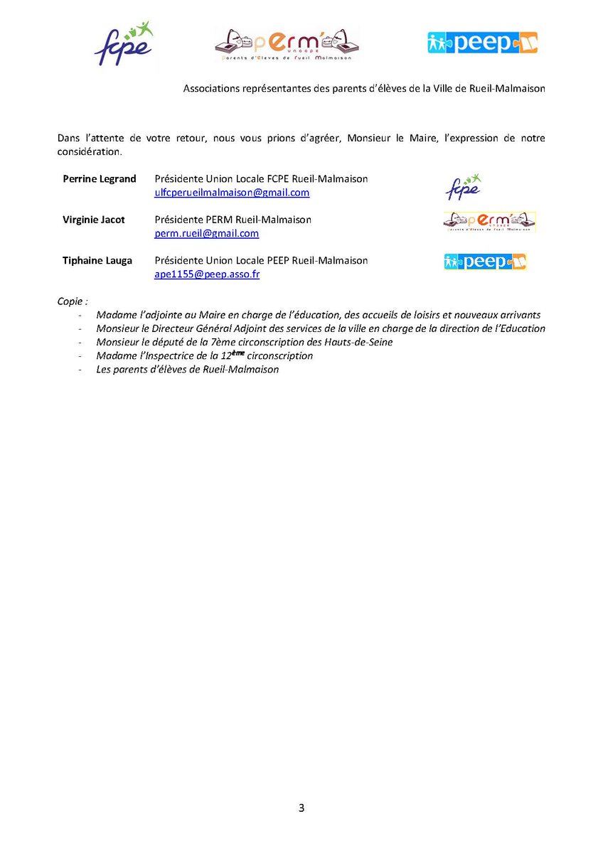 Augmentations des tarifs de la restauration scolaire, périscolaire , extra-scolaire à RUEIL MALMAISON
Les parents d'élèves de Rueil DISENT STOP et souhaitent une amélioration des services de l'éducation et de l'animation!
<a href="/Fcpe92/">FCPE des Hauts-de-Seine (92)</a>, <a href="/villederueil/">Rueil-Malmaison</a>, <a href="/le_Parisien/">Le Parisien</a>, <a href="/PierreCazeneuve/">Pierre Cazeneuve</a>